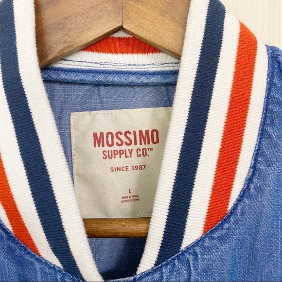 Mossimo Chambray Snap Button Up Lyocell Denim Retro Jacket - Picture 2 of 8